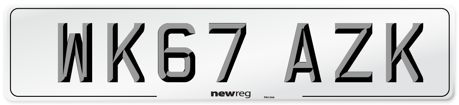 WK67 AZK Number Plate from New Reg
